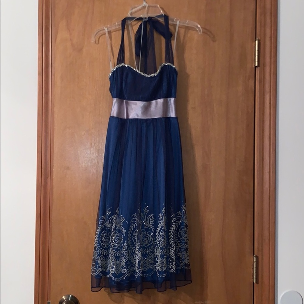 Teeze Me Blue/Silver Semiformal Dress
